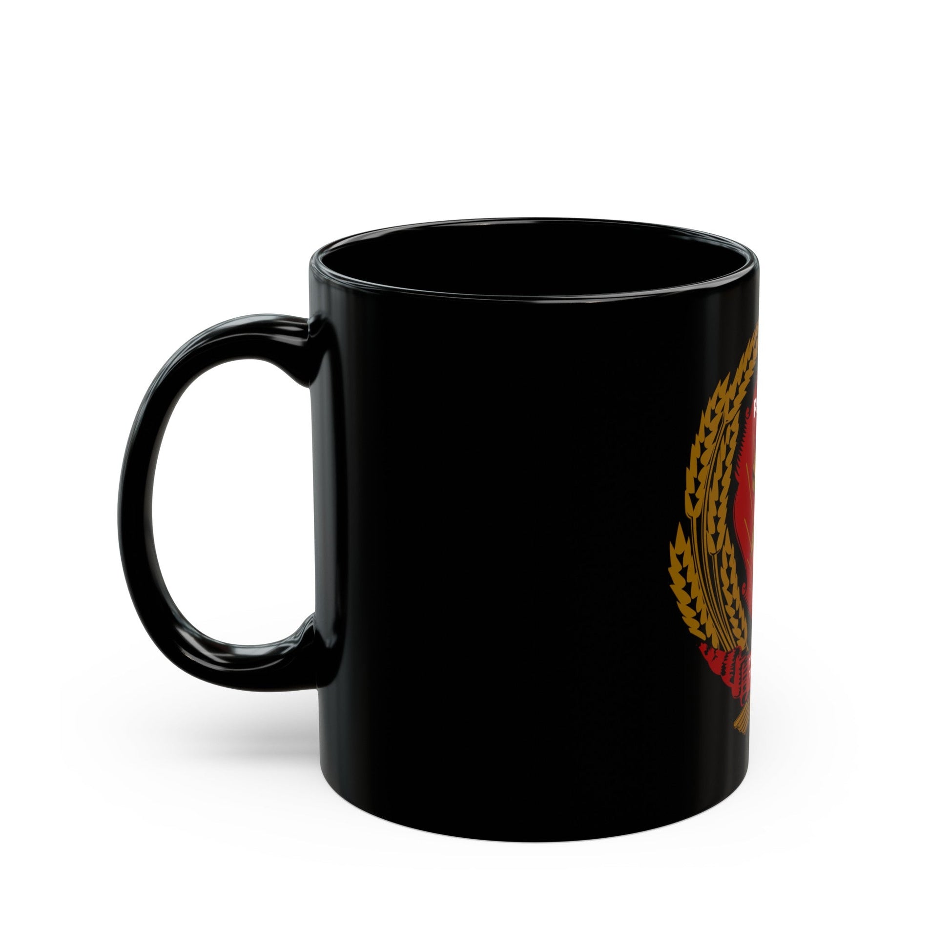 Emblem of the Moldavian SSR (1940-1941) - Black Coffee Mug-The Sticker Space