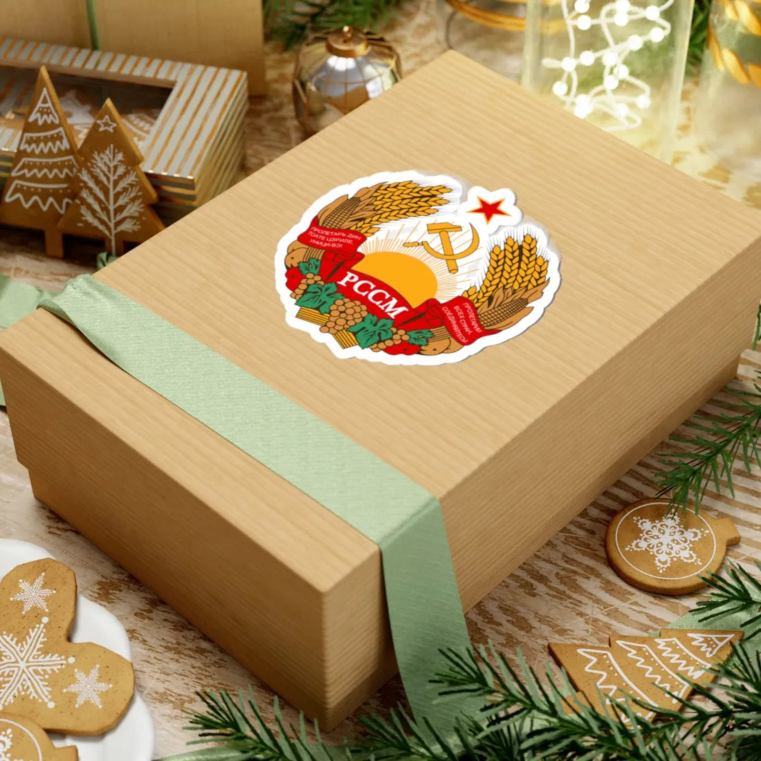 Emblem of the Moldavian SSR 1957-1981 (Soviet Union) (Coat of Arms) STICKER Vinyl Kiss-Cut Decal - The Sticker Space