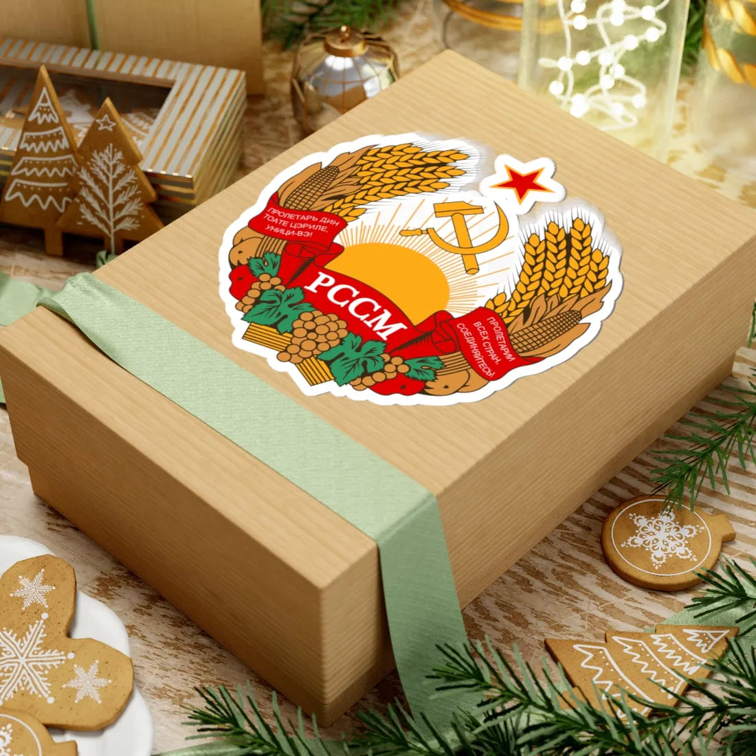 Emblem of the Moldavian SSR 1957-1981 (Soviet Union) (Coat of Arms) STICKER Vinyl Kiss-Cut Decal - The Sticker Space