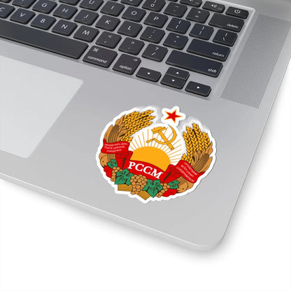 Emblem of the Moldavian SSR 1981-1990 (Soviet Union) (Coat of Arms) STICKER Vinyl Kiss-Cut Decal - The Sticker Space