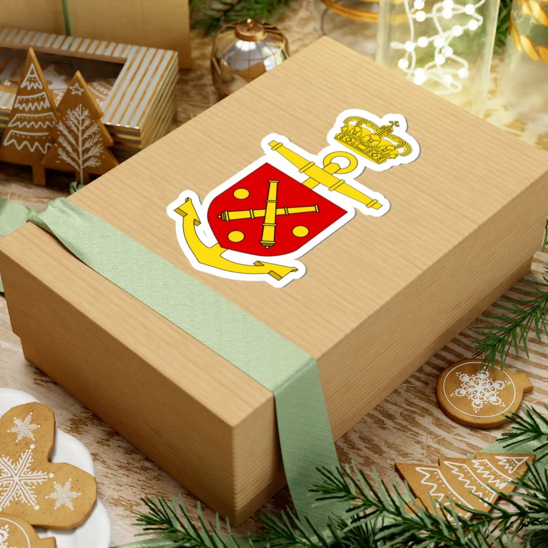 Emblem of the Operative Command of the Navy (Denmark) (Coat of Arms) STICKER Vinyl Kiss-Cut Decal - The Sticker Space