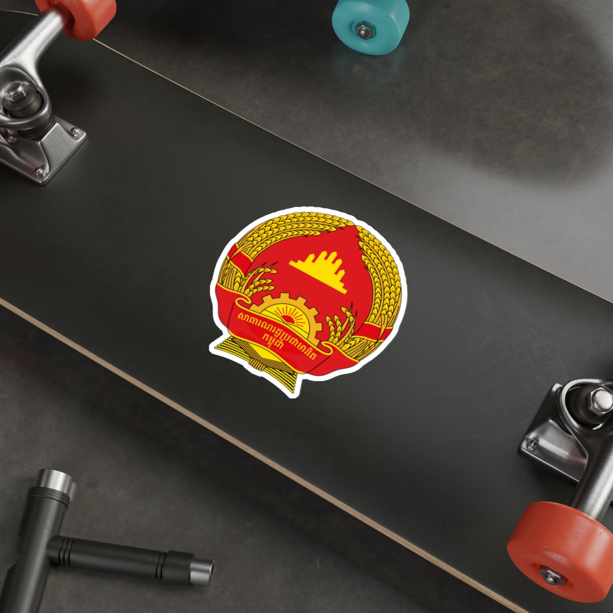 Emblem of the People's Republic of Kampuchea (1981-1989) STICKER Vinyl Die-Cut Decal-The Sticker Space