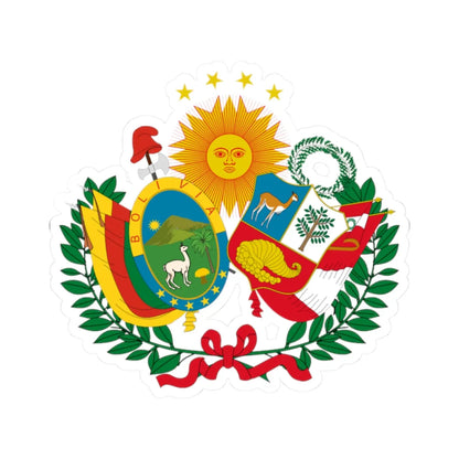 Emblem of the Peru-Bolivian Confederation (Bolivia) (Coat of Arms) STICKER Vinyl Kiss-Cut Decal 2 Inch White - The Sticker Space