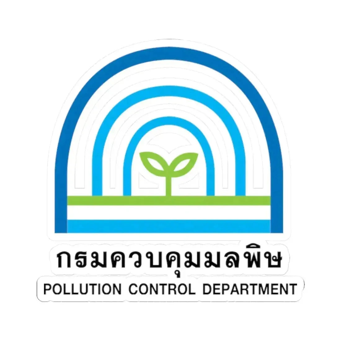 Emblem of the Pollution Control Department (Thailand) STICKER Vinyl Kiss-Cut Decal 2 Inch White - The Sticker Space