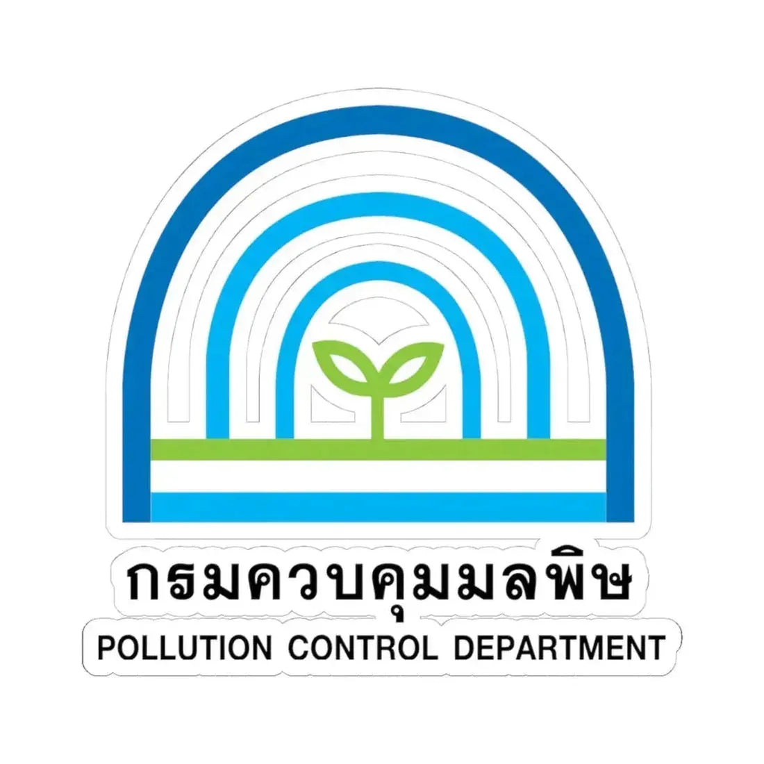 Emblem of the Pollution Control Department (Thailand) STICKER Vinyl Kiss-Cut Decal 4 Inch White - The Sticker Space