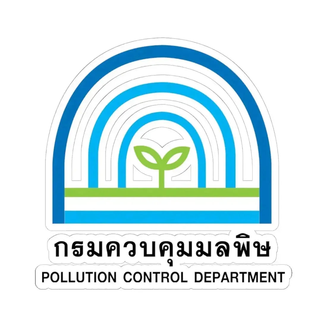 Emblem of the Pollution Control Department (Thailand) STICKER Vinyl Kiss-Cut Decal 6 Inch White - The Sticker Space