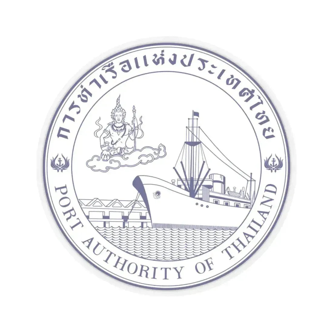 Emblem of the Port Authority of Thailand (Thailand) STICKER Vinyl Kiss-Cut Decal 3 Inch Transparent - The Sticker Space