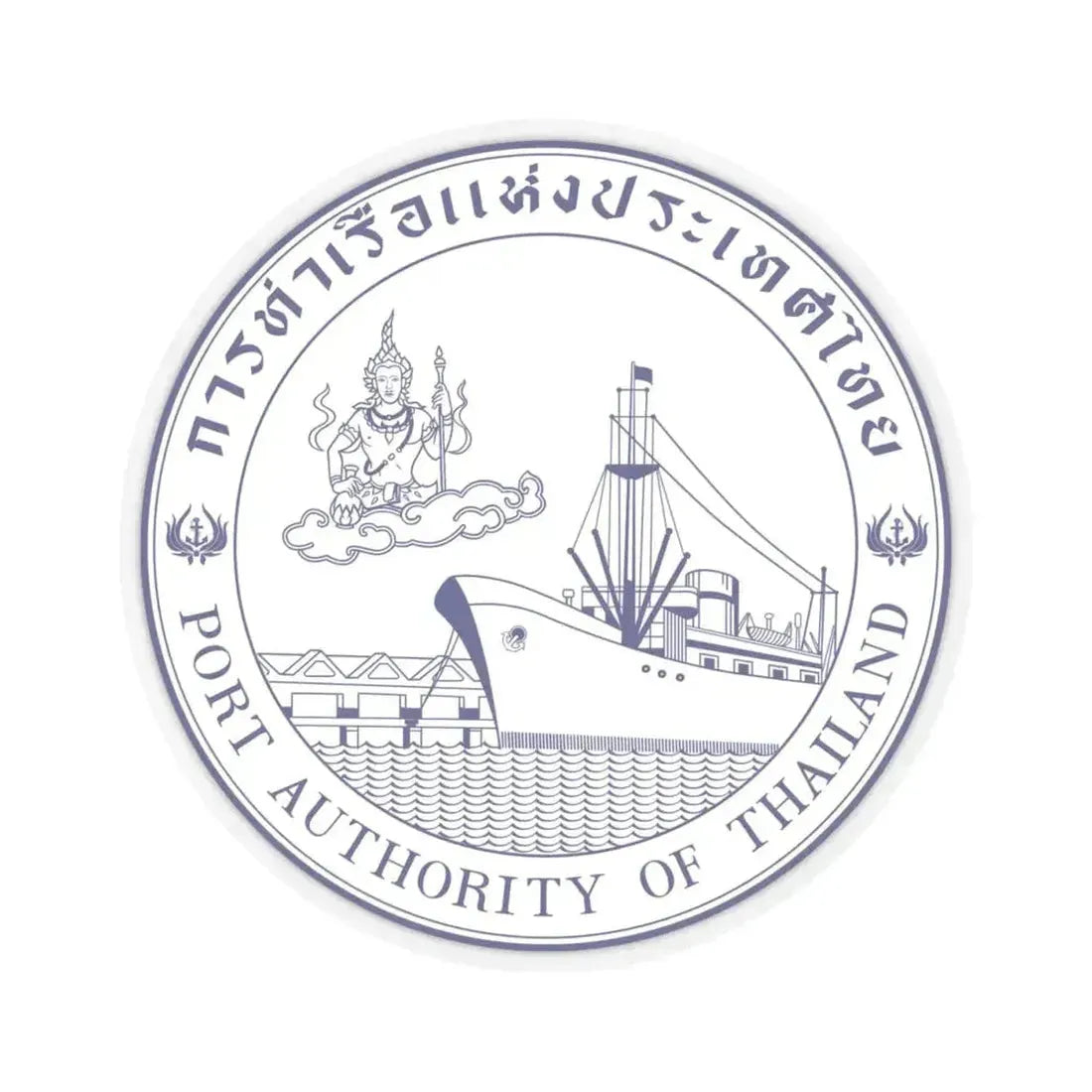 Emblem of the Port Authority of Thailand (Thailand) STICKER Vinyl Kiss-Cut Decal 4 Inch Transparent - The Sticker Space