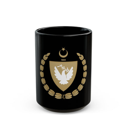 Emblem of the Presidency of the Turkish Republic of Northern Cyprus - Black Coffee Mug-15oz-The Sticker Space