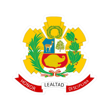 Emblem of the Republican Guard of Peru (Peru) (Coat of Arms) STICKER Vinyl Kiss-Cut Decal 2 Inch White - The Sticker Space