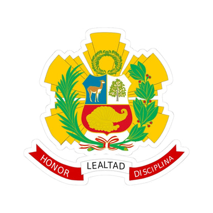 Emblem of the Republican Guard of Peru (Peru) (Coat of Arms) STICKER Vinyl Kiss-Cut Decal 3 Inch White - The Sticker Space