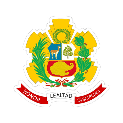 Emblem of the Republican Guard of Peru (Peru) (Coat of Arms) STICKER Vinyl Kiss-Cut Decal 4 Inch White - The Sticker Space