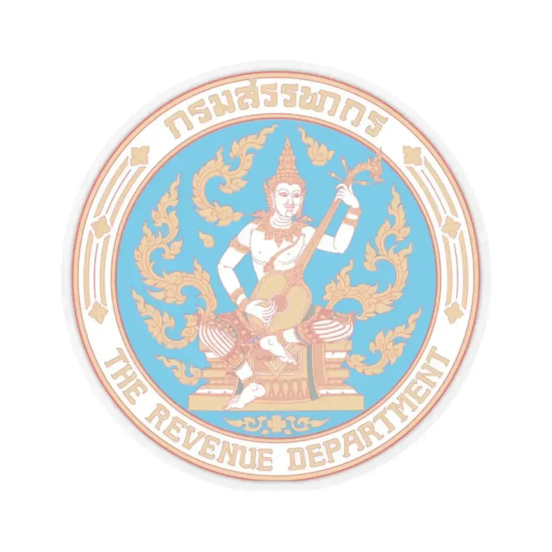 Emblem of the Revenue Department of Thailand (Thailand) STICKER Vinyl Kiss-Cut Decal 2 Inch Transparent - The Sticker Space