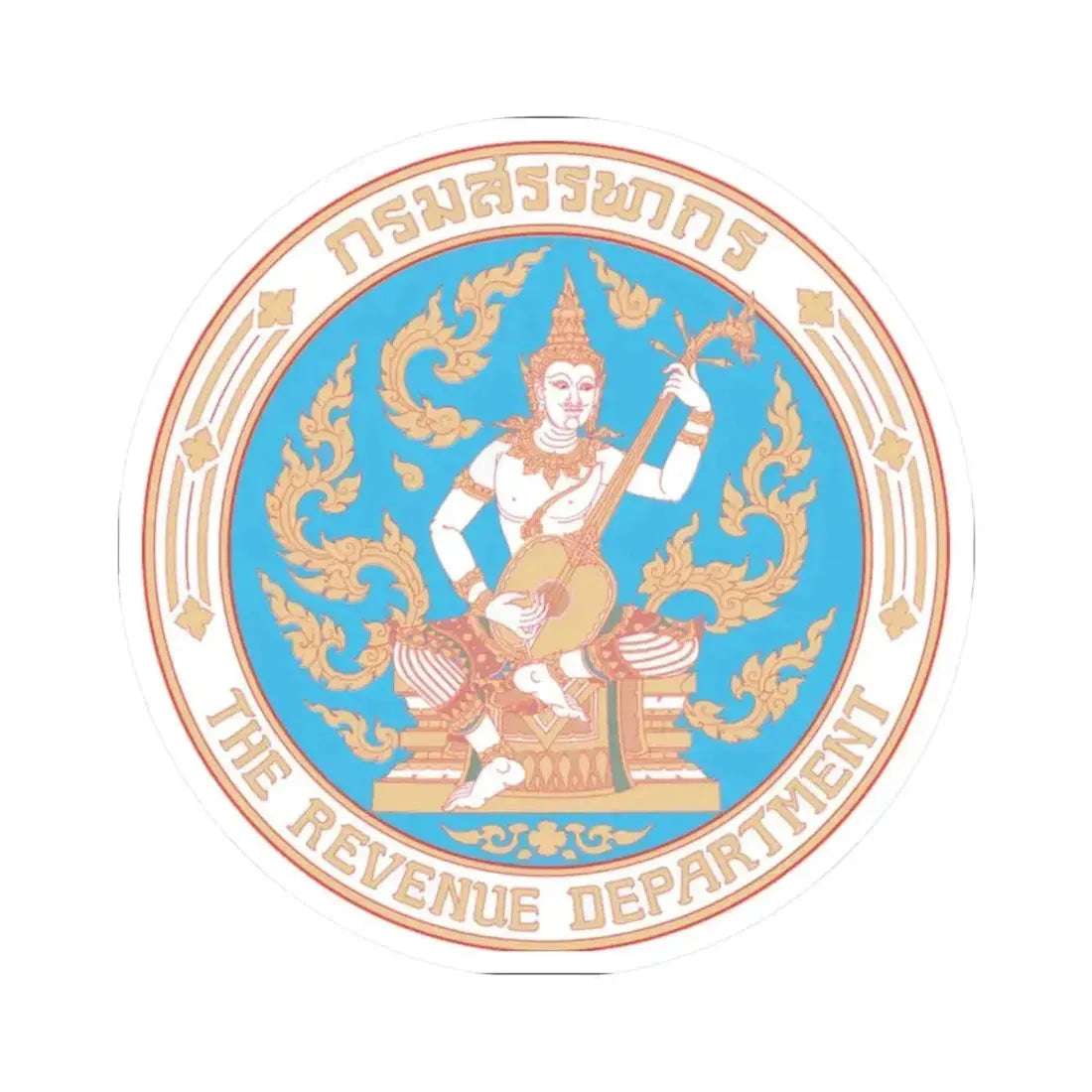 Emblem of the Revenue Department of Thailand (Thailand) STICKER Vinyl Kiss-Cut Decal 2 Inch White - The Sticker Space