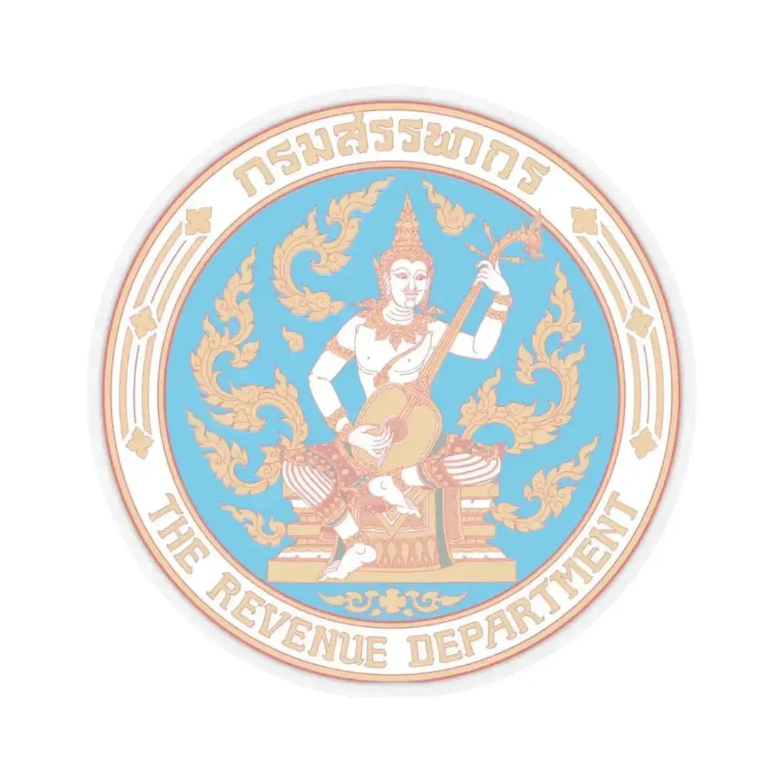 Emblem of the Revenue Department of Thailand (Thailand) STICKER Vinyl Kiss-Cut Decal 3 Inch Transparent - The Sticker Space