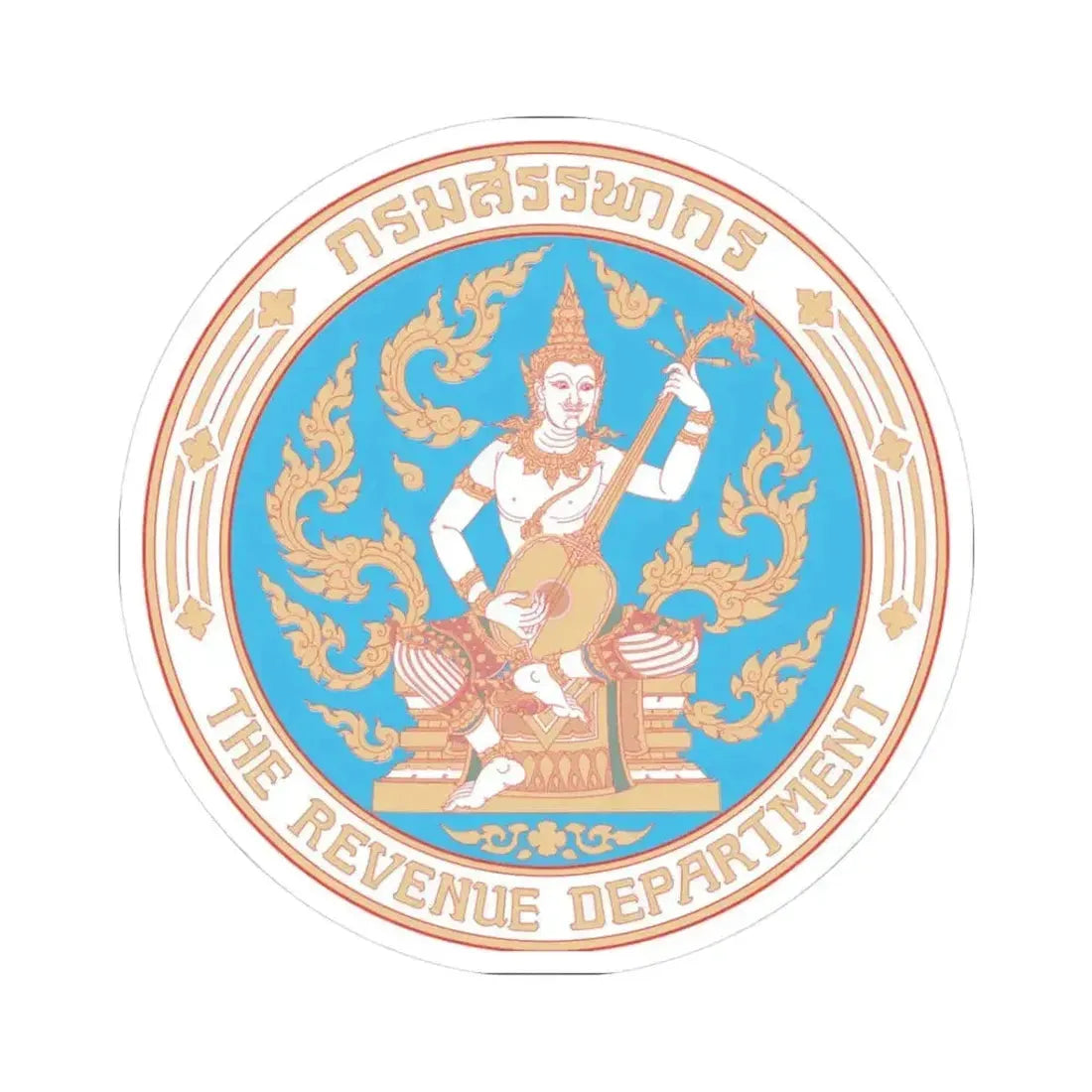 Emblem of the Revenue Department of Thailand (Thailand) STICKER Vinyl Kiss-Cut Decal 3 Inch White - The Sticker Space