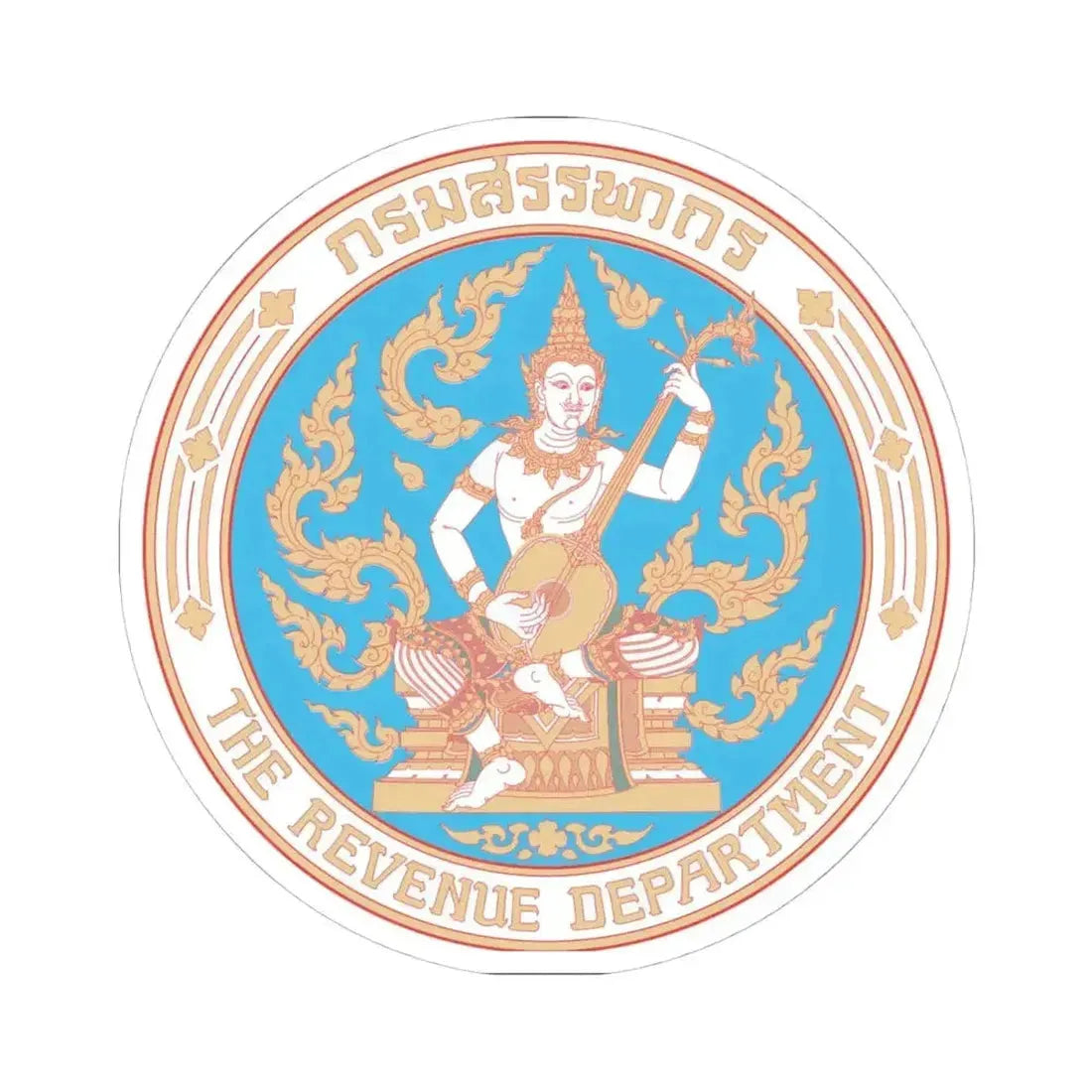 Emblem of the Revenue Department of Thailand (Thailand) STICKER Vinyl Kiss-Cut Decal 4 Inch White - The Sticker Space