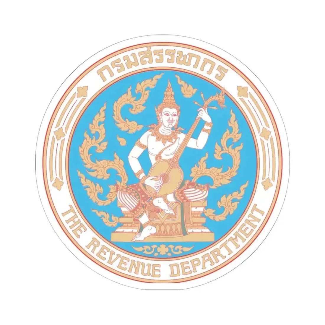 Emblem of the Revenue Department of Thailand (Thailand) STICKER Vinyl Kiss-Cut Decal 6 Inch White - The Sticker Space