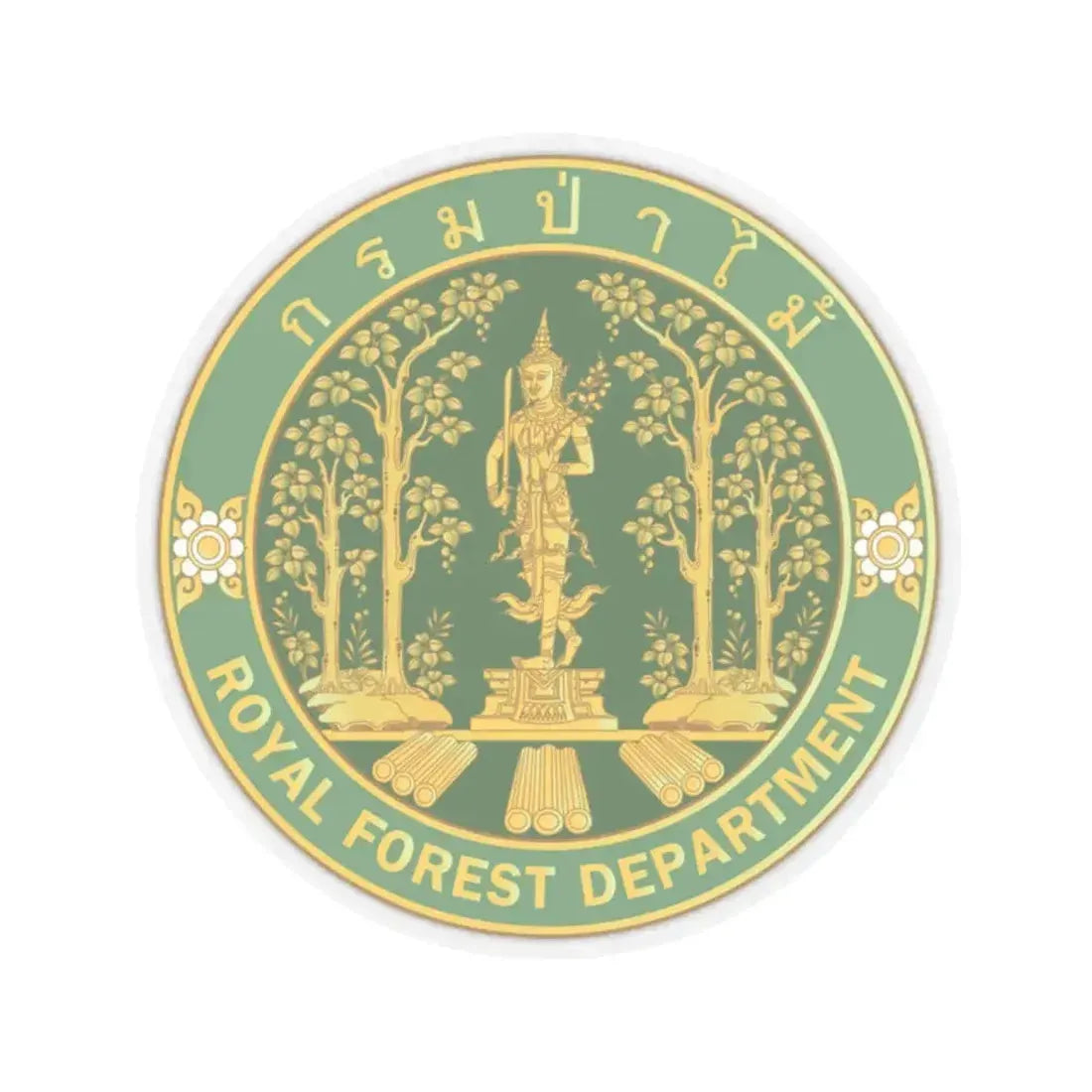 Emblem of the Royal Forest Department Thailand 2023 (Thailand) STICKER Vinyl Kiss-Cut Decal 2 Inch Transparent - The Sticker Space