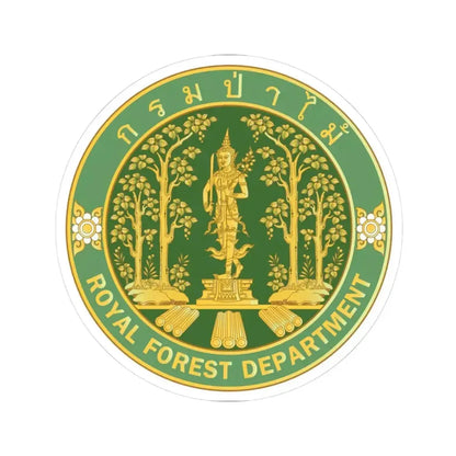 Emblem of the Royal Forest Department Thailand 2023 (Thailand) STICKER Vinyl Kiss-Cut Decal 3 Inch White - The Sticker Space
