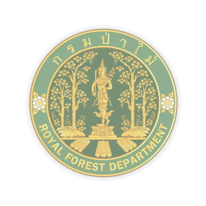 Emblem of the Royal Forest Department Thailand 2023 (Thailand) STICKER Vinyl Kiss-Cut Decal 4 Inch Transparent - The Sticker Space