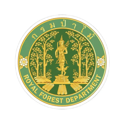 Emblem of the Royal Forest Department Thailand 2023 (Thailand) STICKER Vinyl Kiss-Cut Decal 4 Inch White - The Sticker Space