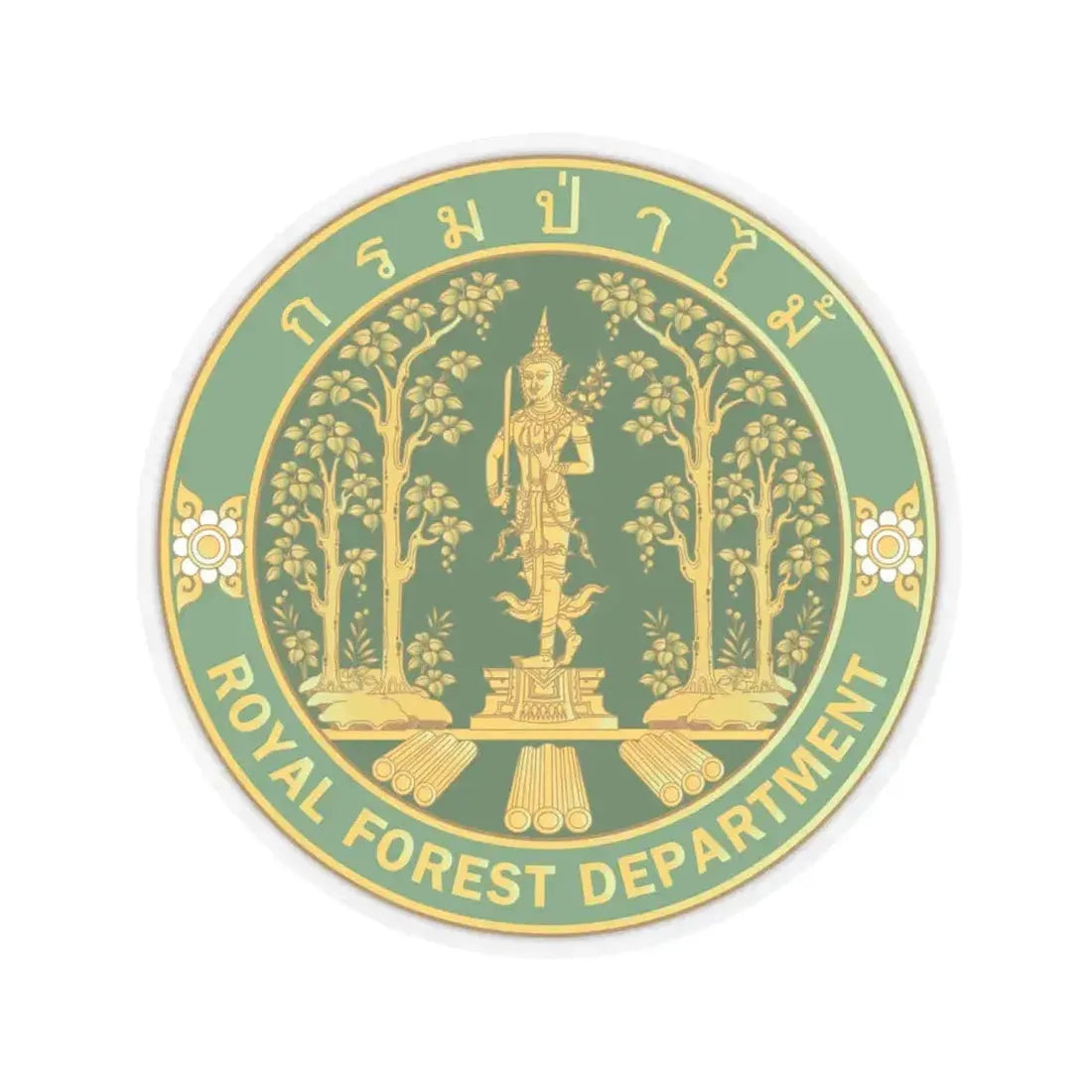 Emblem of the Royal Forest Department Thailand 2023 (Thailand) STICKER Vinyl Kiss-Cut Decal 6 Inch Transparent - The Sticker Space