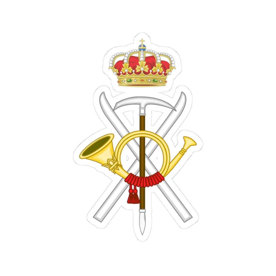 Emblem of the Spanish Army Mountain Forces (Spain) (Coat of Arms) STICKER Vinyl Kiss-Cut Decal 3 Inch White - The Sticker Space