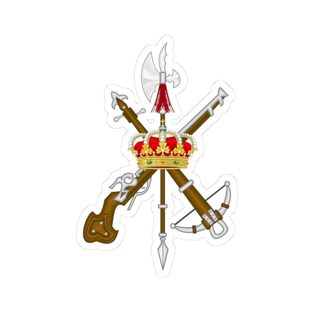 Emblem of the Spanish Legion (Spain) (Coat of Arms) STICKER Vinyl Kiss-Cut Decal 3 Inch White - The Sticker Space