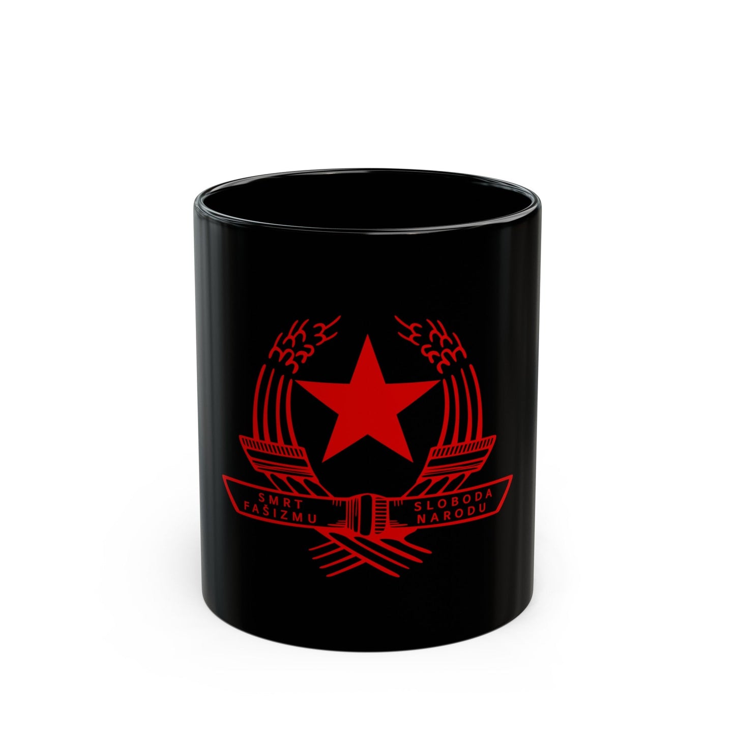 Emblem of the State Anti-fascist Council for the National Liberation of Croatia - Black Coffee Mug-11oz-The Sticker Space