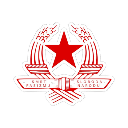 Emblem of the State Anti-fascist Council for the National Liberation of Croatia (Croatia) (Coat of Arms) STICKER Vinyl Kiss-Cut Decal 6 Inch White - The Sticker Space