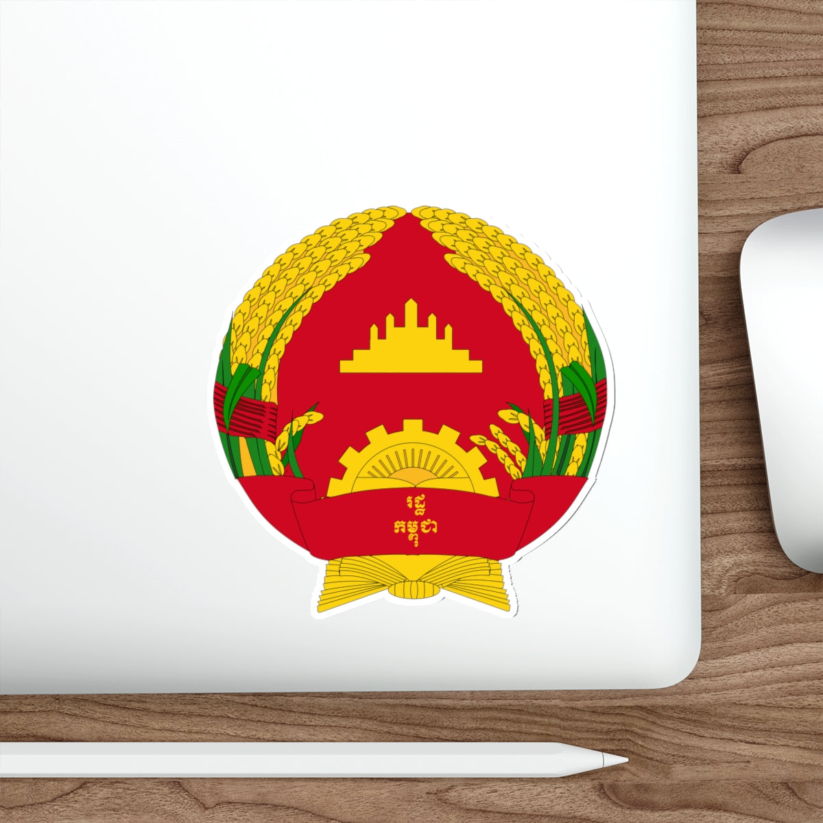 Emblem of the State of Cambodia (1989–1992) STICKER Vinyl Die-Cut Decal-The Sticker Space