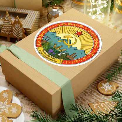 Emblem of the Transcaucasian SFSR 1924-1930 (Soviet Union) (Coat of Arms) STICKER Vinyl Kiss-Cut Decal - The Sticker Space