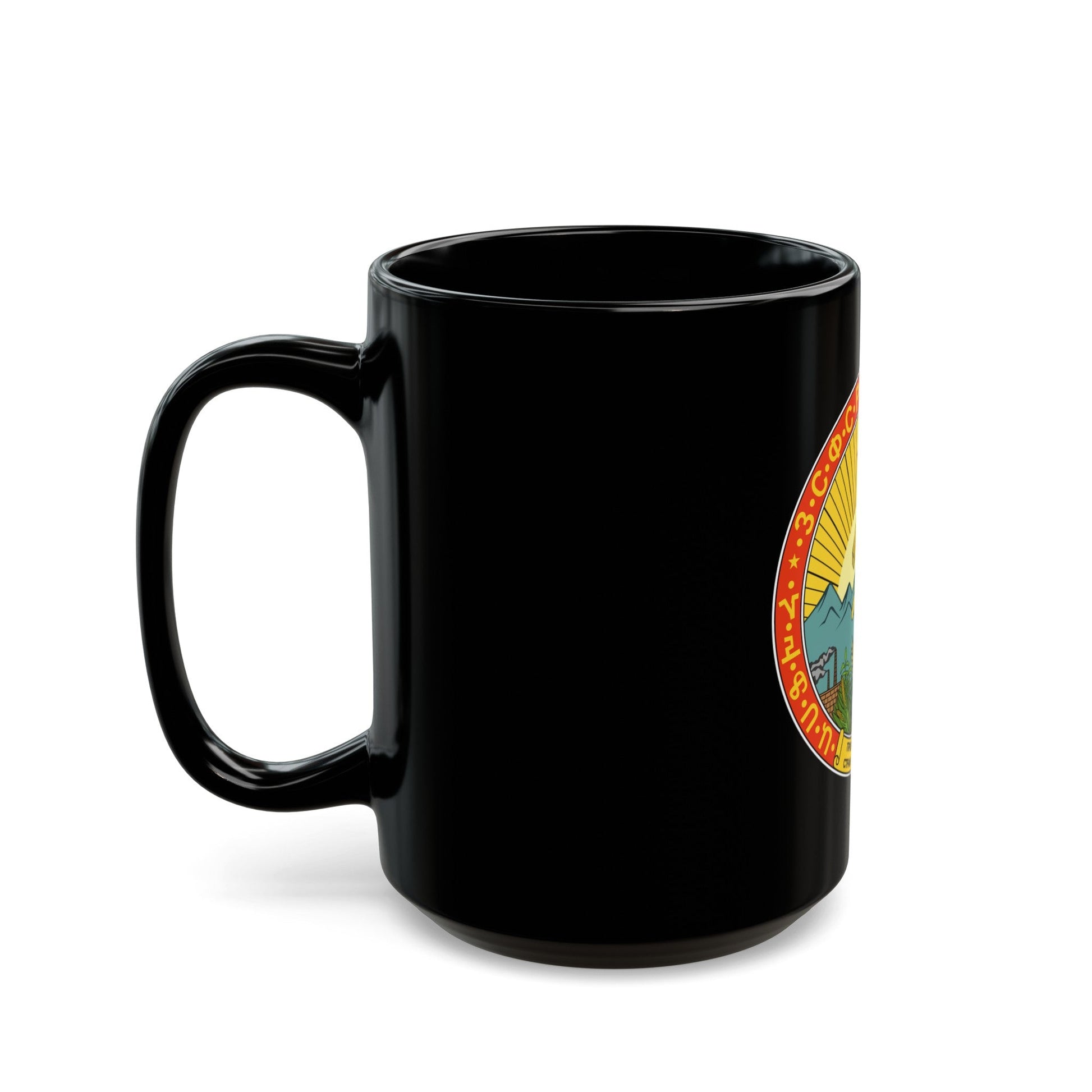 Emblem of the Transcaucasian SFSR (1930-1936) - Black Coffee Mug-The Sticker Space