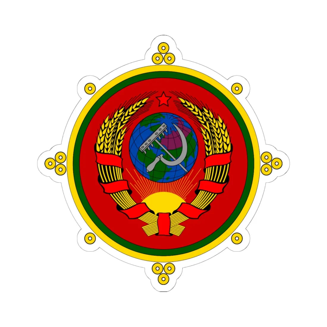 Emblem of the Tuvan Peoples Republic 1930 (Soviet Union) (Coat of Arms) STICKER Vinyl Kiss-Cut Decal - The Sticker Space