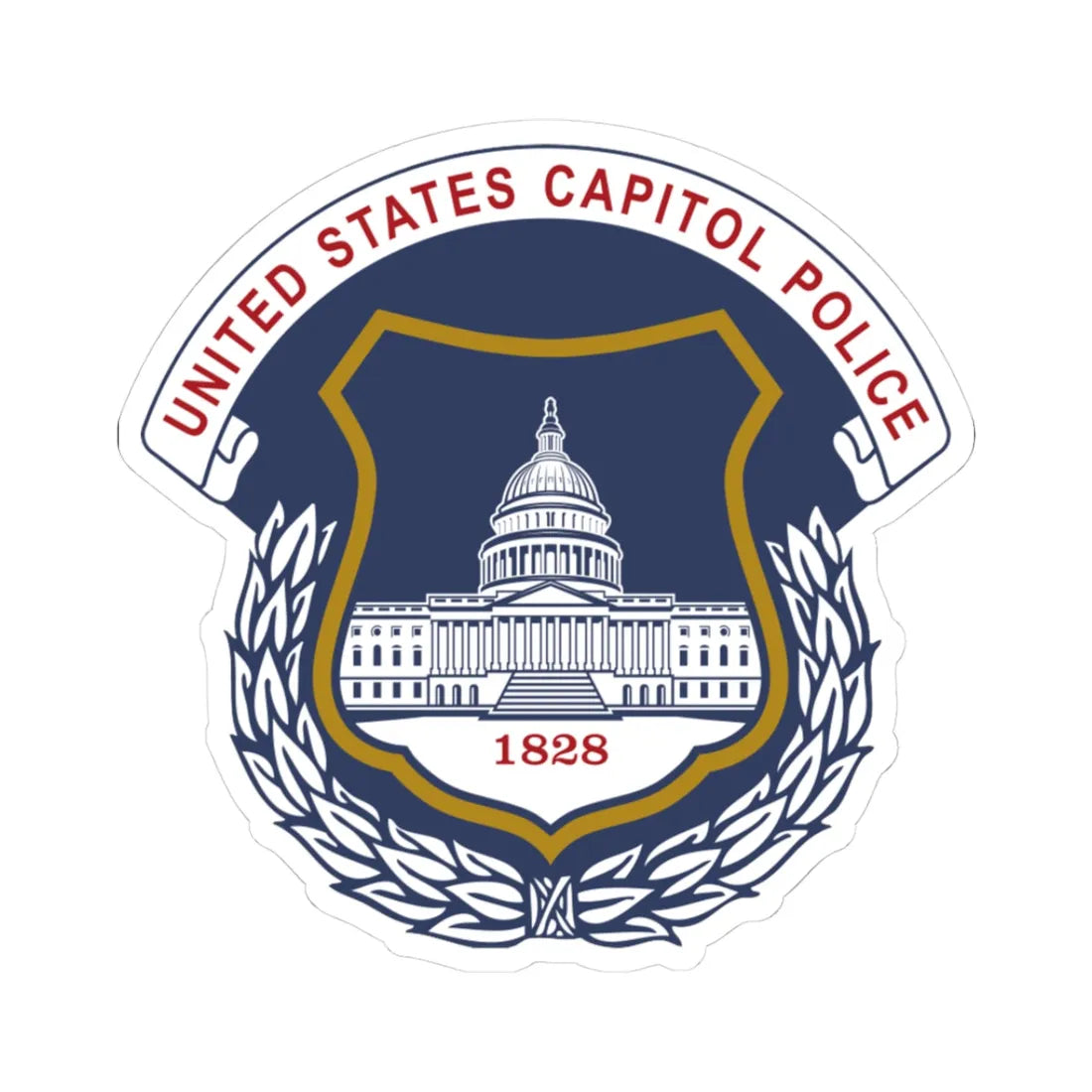Emblem of the United States Capitol Police (United States) (Coat of Arms) STICKER Vinyl Kiss-Cut Decal 3 Inch White - The Sticker Space