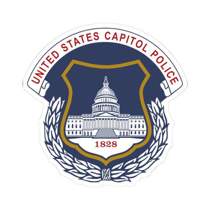 Emblem of the United States Capitol Police (United States) (Coat of Arms) STICKER Vinyl Kiss-Cut Decal 3 Inch White - The Sticker Space