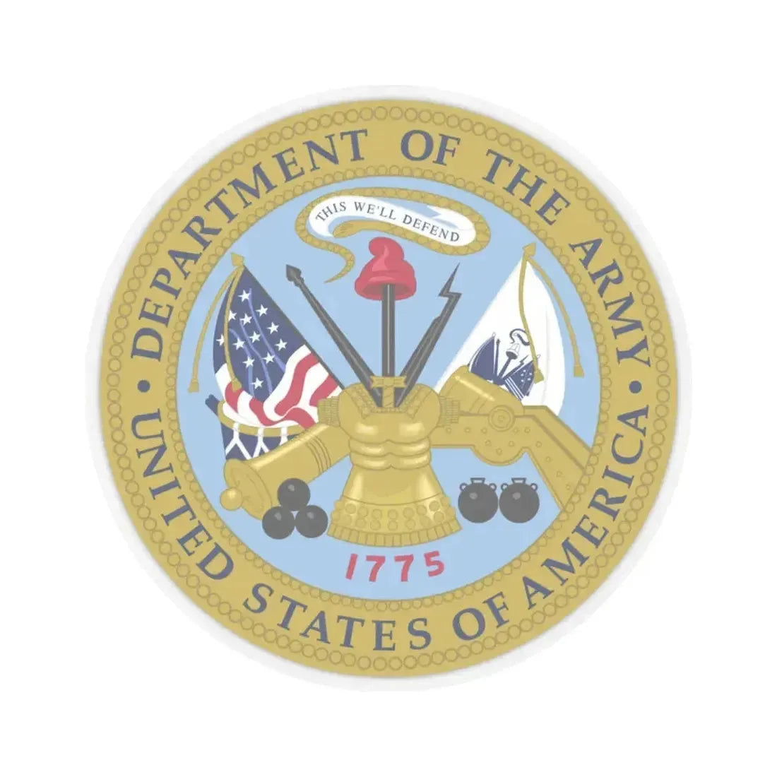 Emblem of the United States Department of the Army - STICKER Vinyl Kiss-Cut Decal 3 Inch Transparent - The Sticker Space
