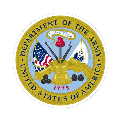 Emblem of the United States Department of the Army - STICKER Vinyl Kiss-Cut Decal 4 Inch White - The Sticker Space