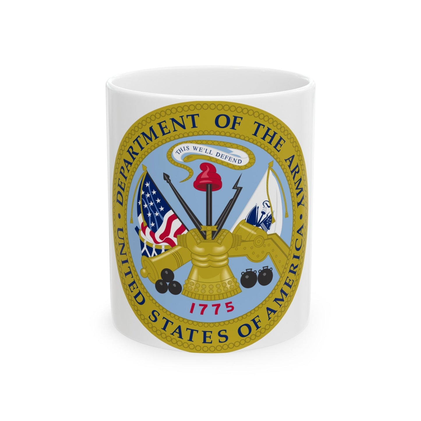 Emblem of the United States Department of the Army - White Coffee Mug-11oz-The Sticker Space