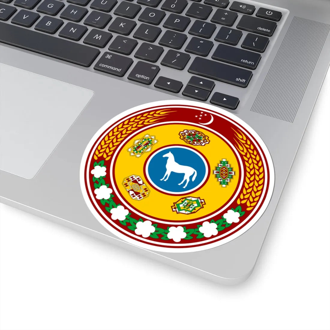 Emblem of Turkmenistan 1992-2000 (Turkmenistan) (Coat of Arms) STICKER Vinyl Kiss-Cut Decal - The Sticker Space