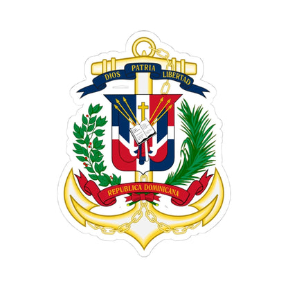 Emblema de la Marina de Guerra Dominicana (Dominica) (Coat of Arms) STICKER Vinyl Kiss-Cut Decal 4 Inch White - The Sticker Space