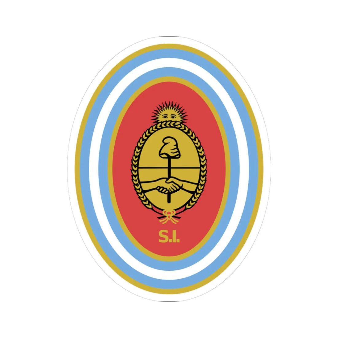 Emblema de la Secretaría de Inteligencia (Argentina) (Coat of Arms) STICKER Vinyl Kiss-Cut Decal 3 Inch White - The Sticker Space
