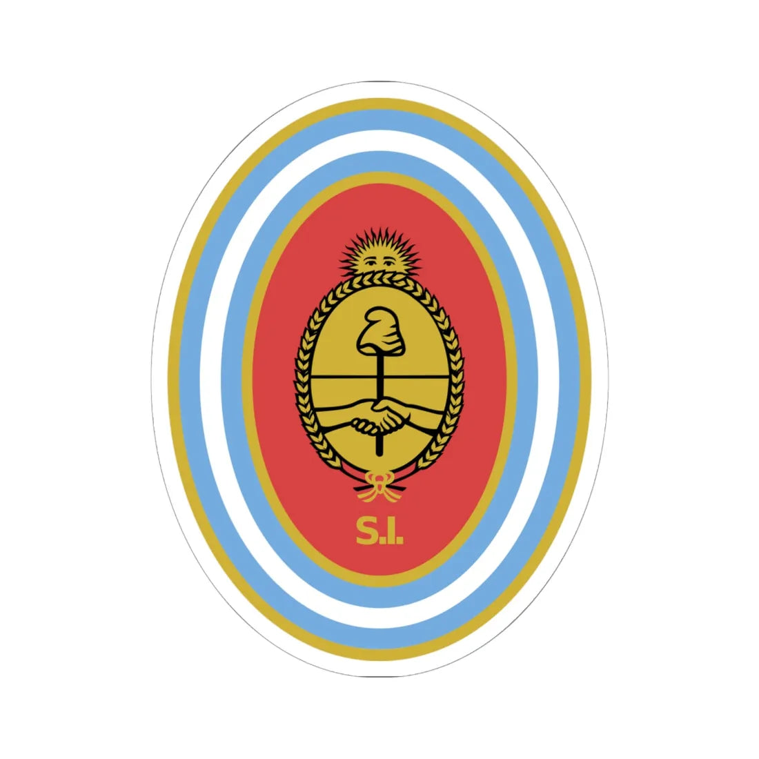 Emblema de la Secretaría de Inteligencia (Argentina) (Coat of Arms) STICKER Vinyl Kiss-Cut Decal 6 Inch White - The Sticker Space