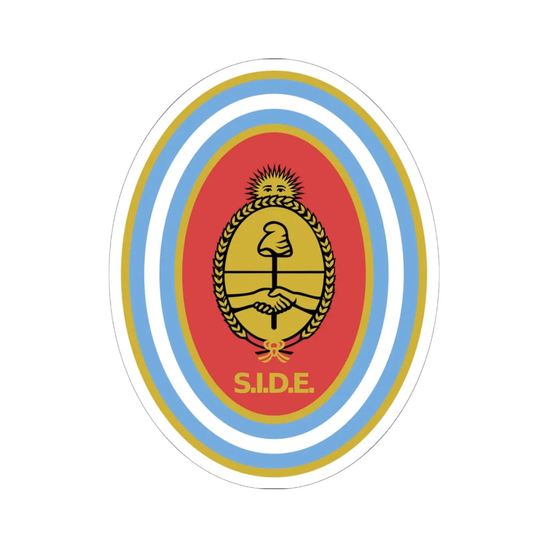 Emblema de la Secretaría de Inteligencia del Estado (Argentina) (Coat of Arms) STICKER Vinyl Kiss-Cut Decal 6 Inch White - The Sticker Space