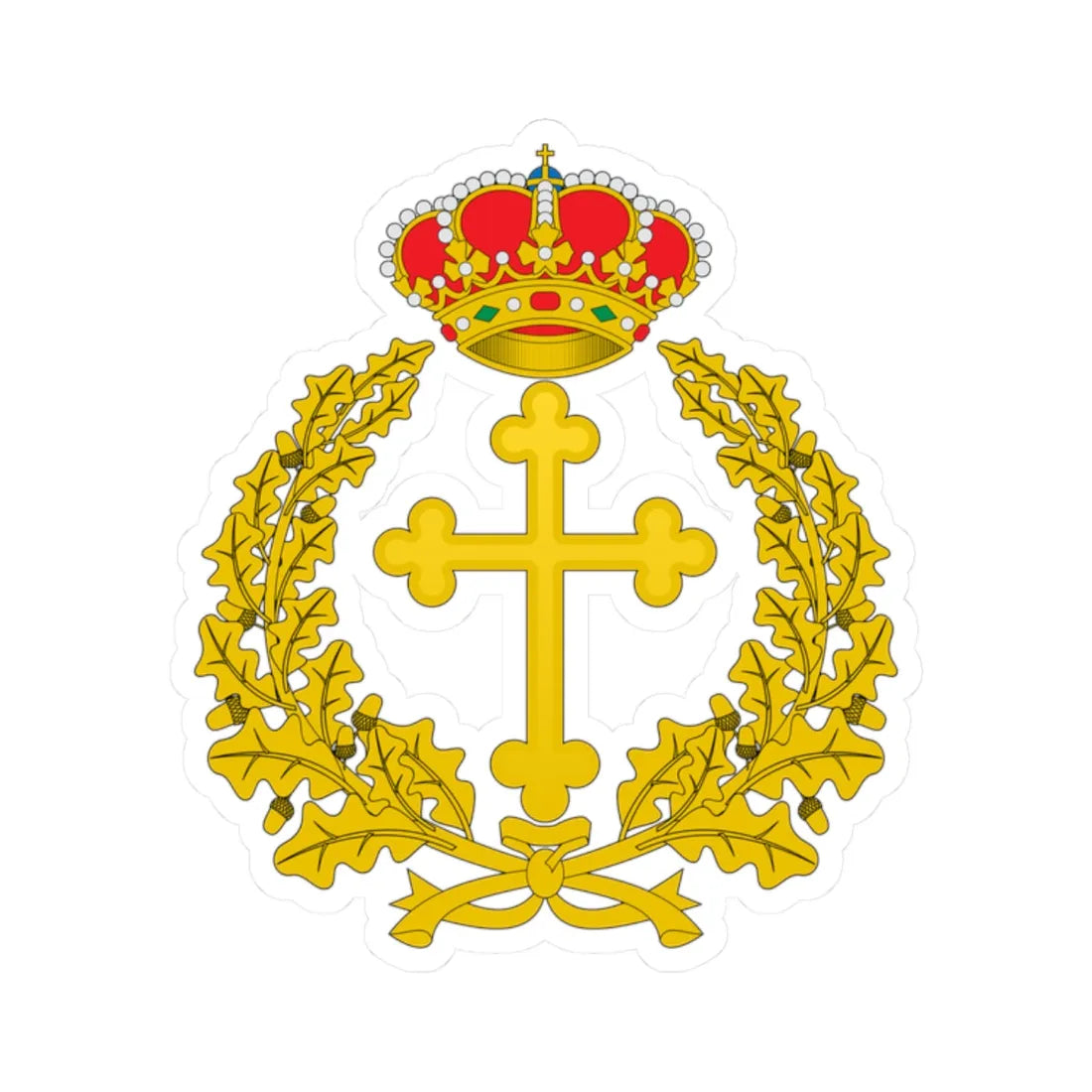 Emblema del Arzobispado Castrense (Spain) (Coat of Arms) STICKER Vinyl Kiss-Cut Decal 2 Inch White - The Sticker Space