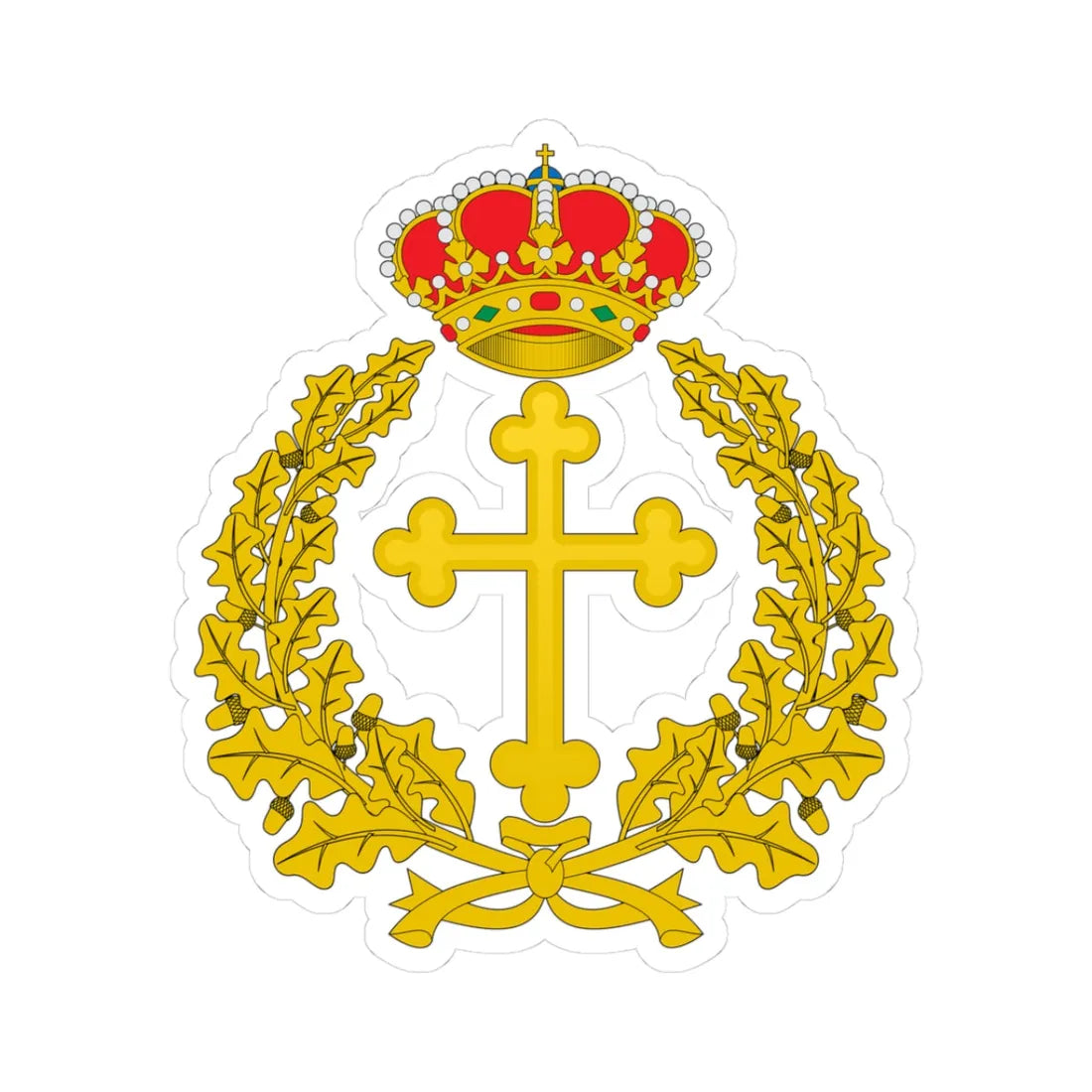 Emblema del Arzobispado Castrense (Spain) (Coat of Arms) STICKER Vinyl Kiss-Cut Decal 3 Inch White - The Sticker Space