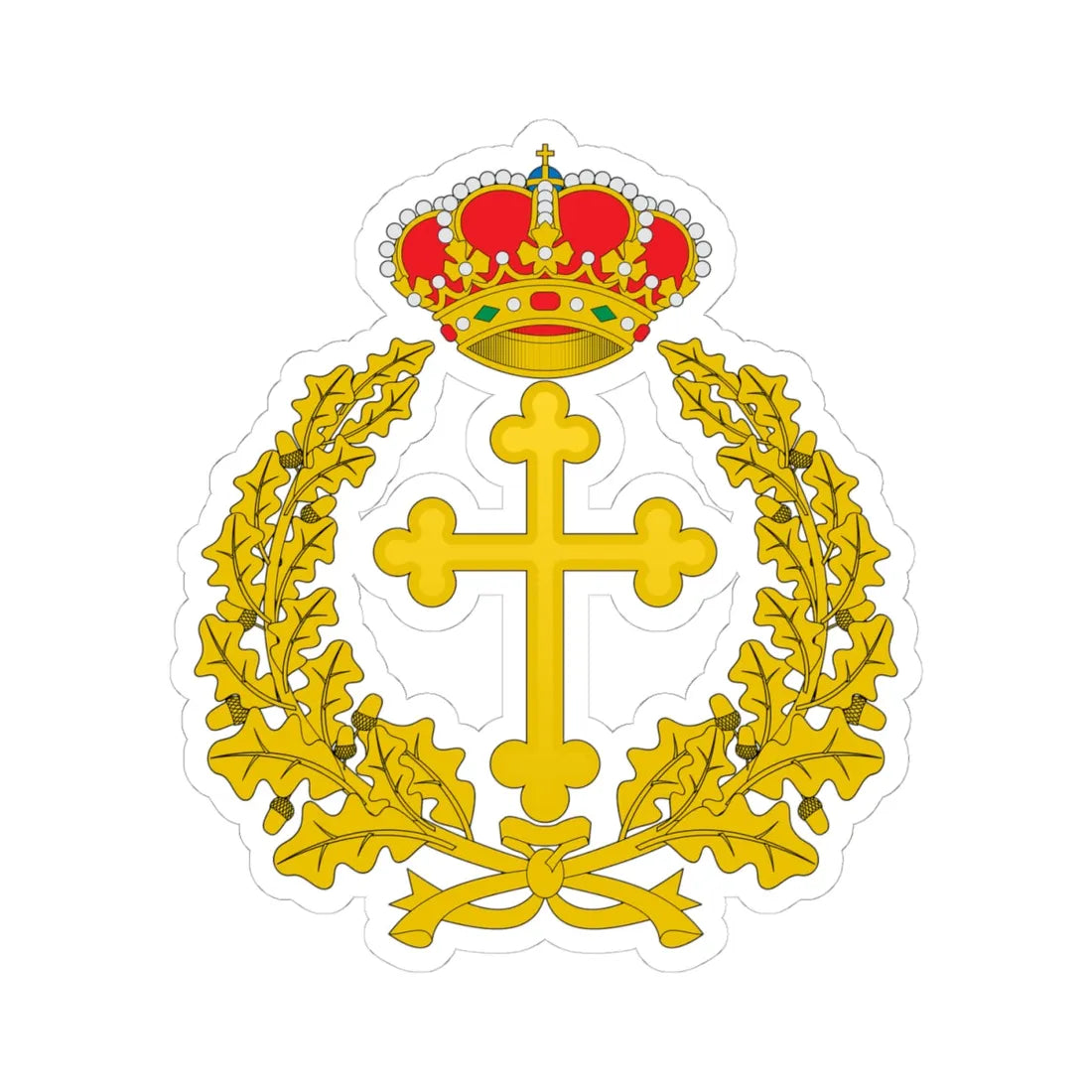Emblema del Arzobispado Castrense (Spain) (Coat of Arms) STICKER Vinyl Kiss-Cut Decal 4 Inch White - The Sticker Space
