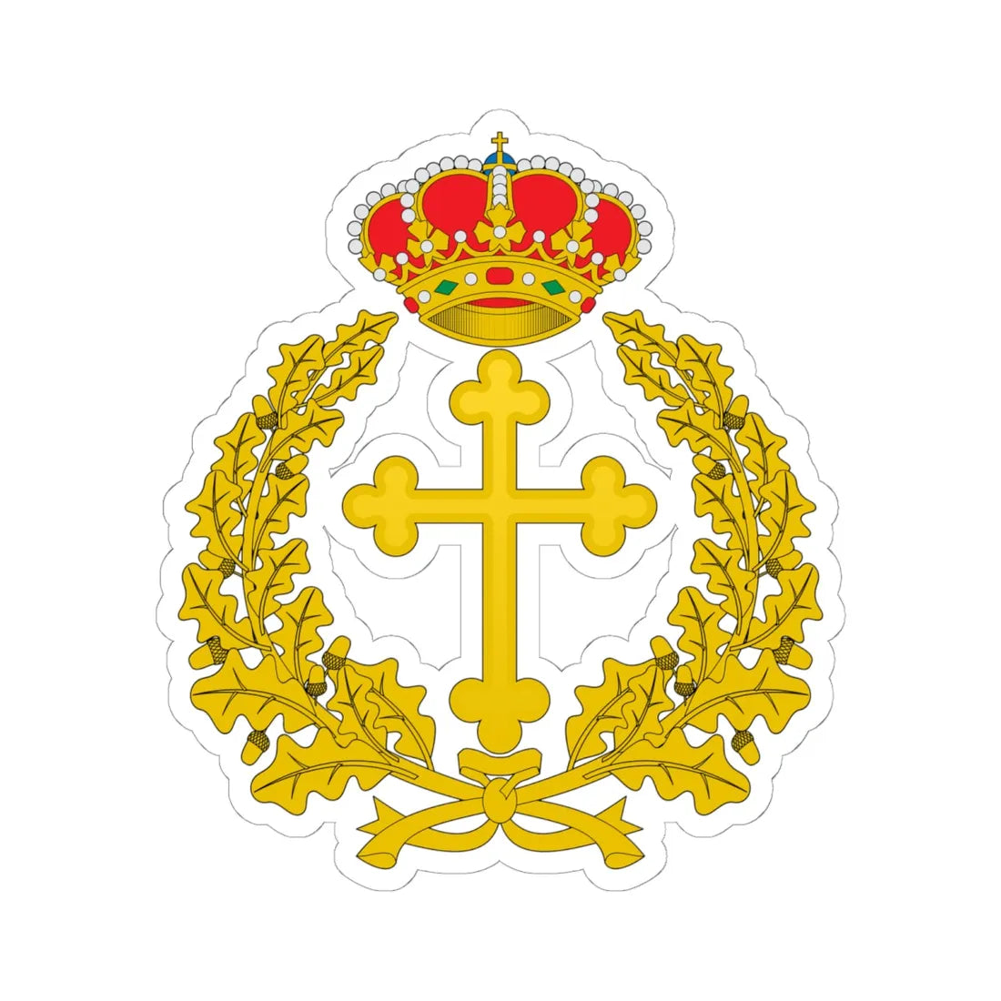 Emblema del Arzobispado Castrense (Spain) (Coat of Arms) STICKER Vinyl Kiss-Cut Decal 6 Inch White - The Sticker Space