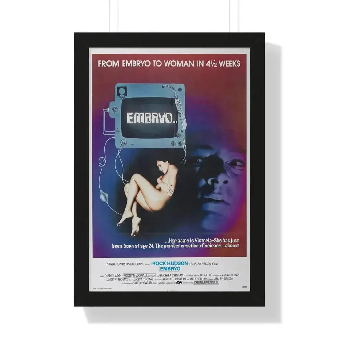 EMBRYO 1976 - Framed Movie Poster 16″ x 24″ Black - The Sticker Space